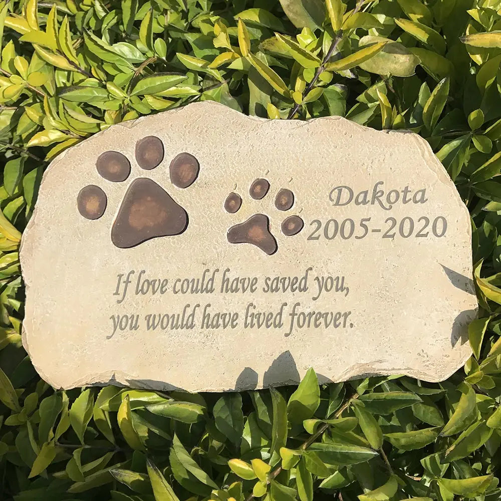 PawVault personalized pet memorial stone with paw print – PawVault