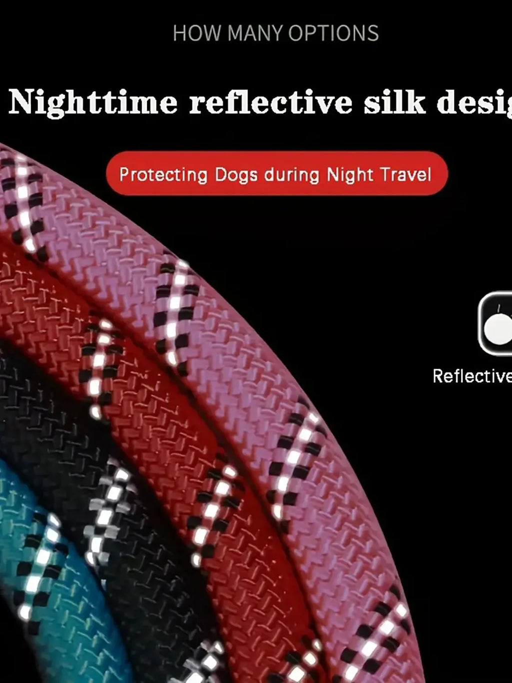 PawVault dog leash glowing in car headlights at night – PawVault