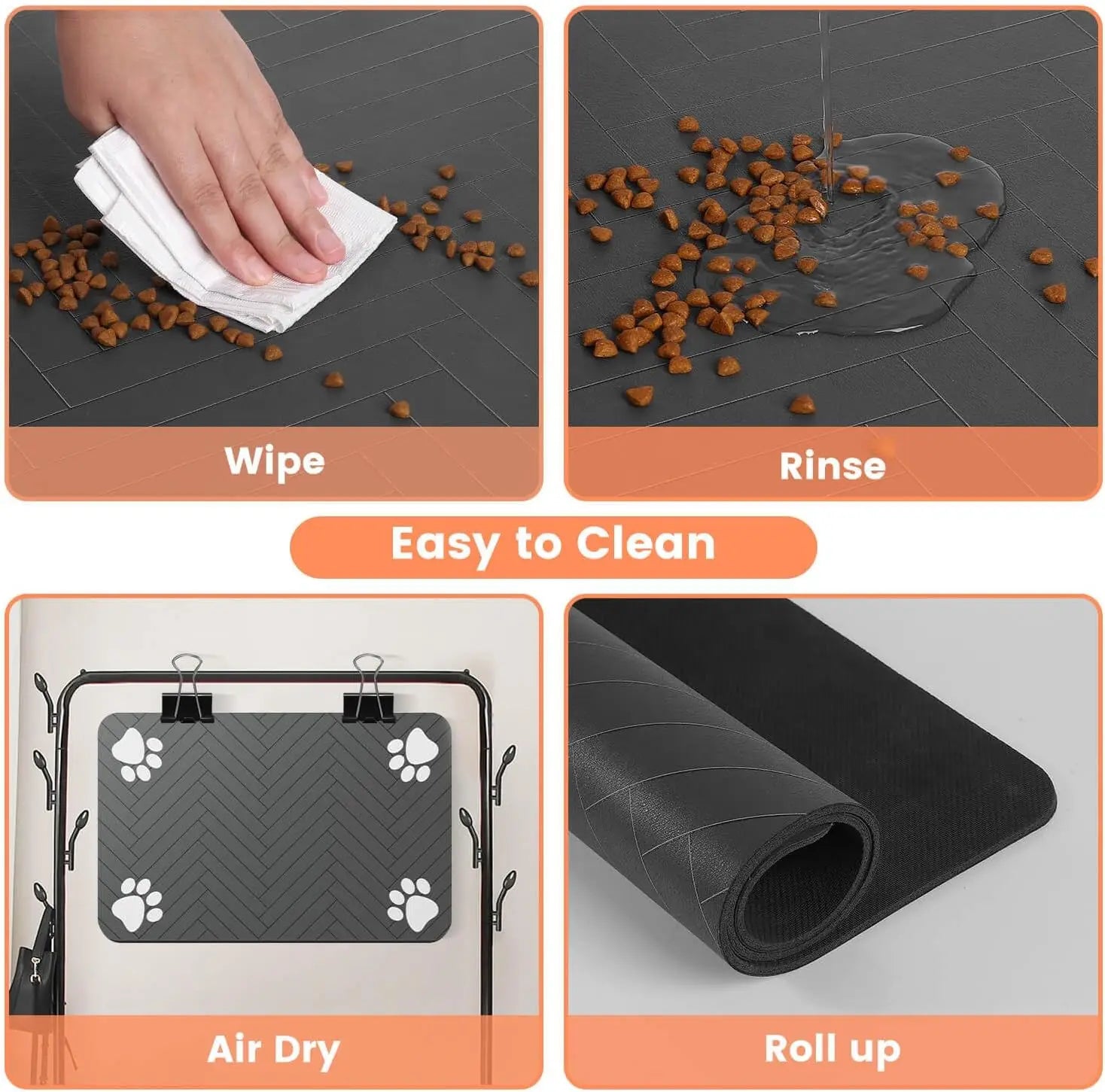 PawVault silicone feeding mat rolled up for storage – PawVault