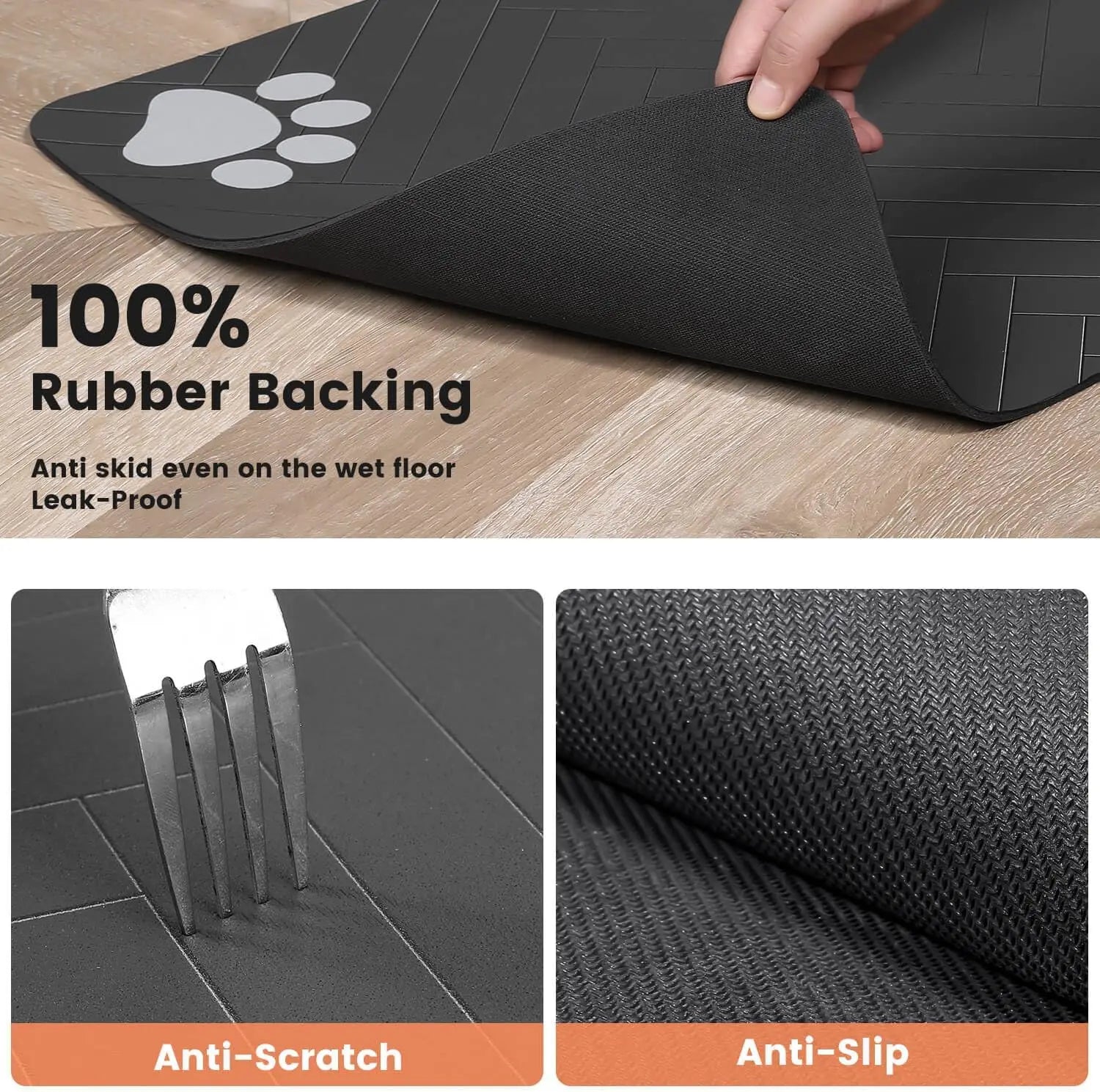 Cat eating from bowl on PawVault silicone pet feeding mat – PawVault