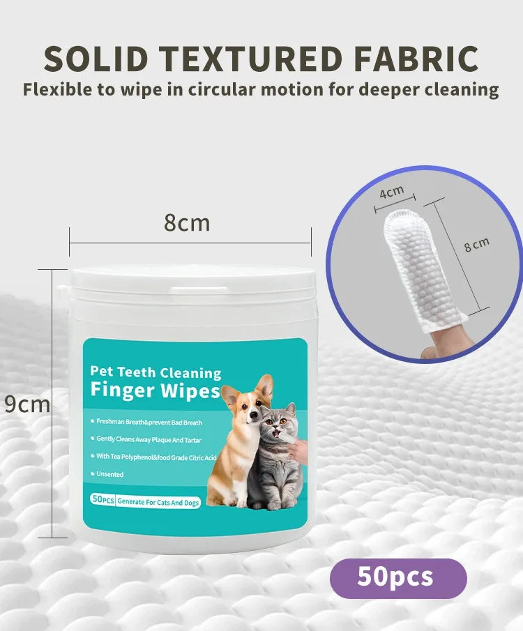 PawVault dental wipes 50 pack for dogs and cats oral hygiene – PawVault