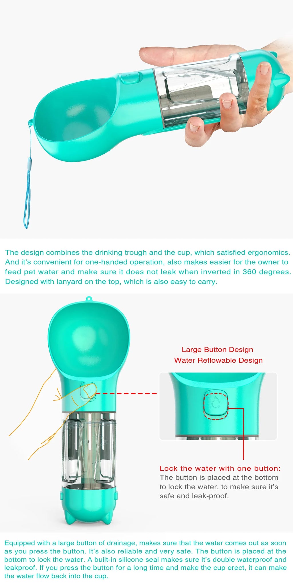 PawVault pet water bottle color variants blue and green – PawVault