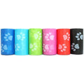 Colorful dog poop bags with bone dispenser clip