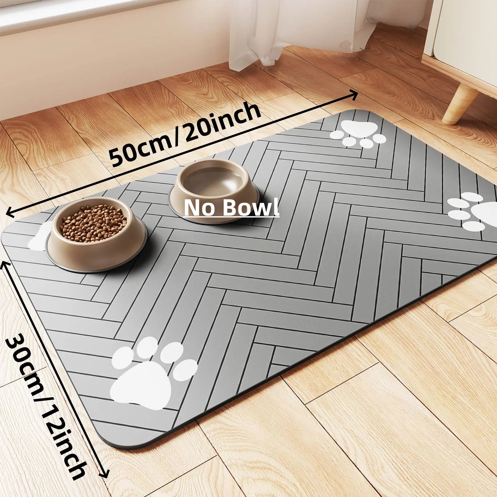 PawVault pet feeding mat flat view showing full dimensions – PawVault