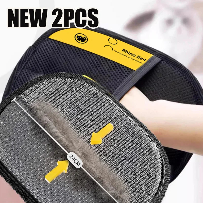 PawVault Pet Grooming Glove – Double-Sided Hair Removal