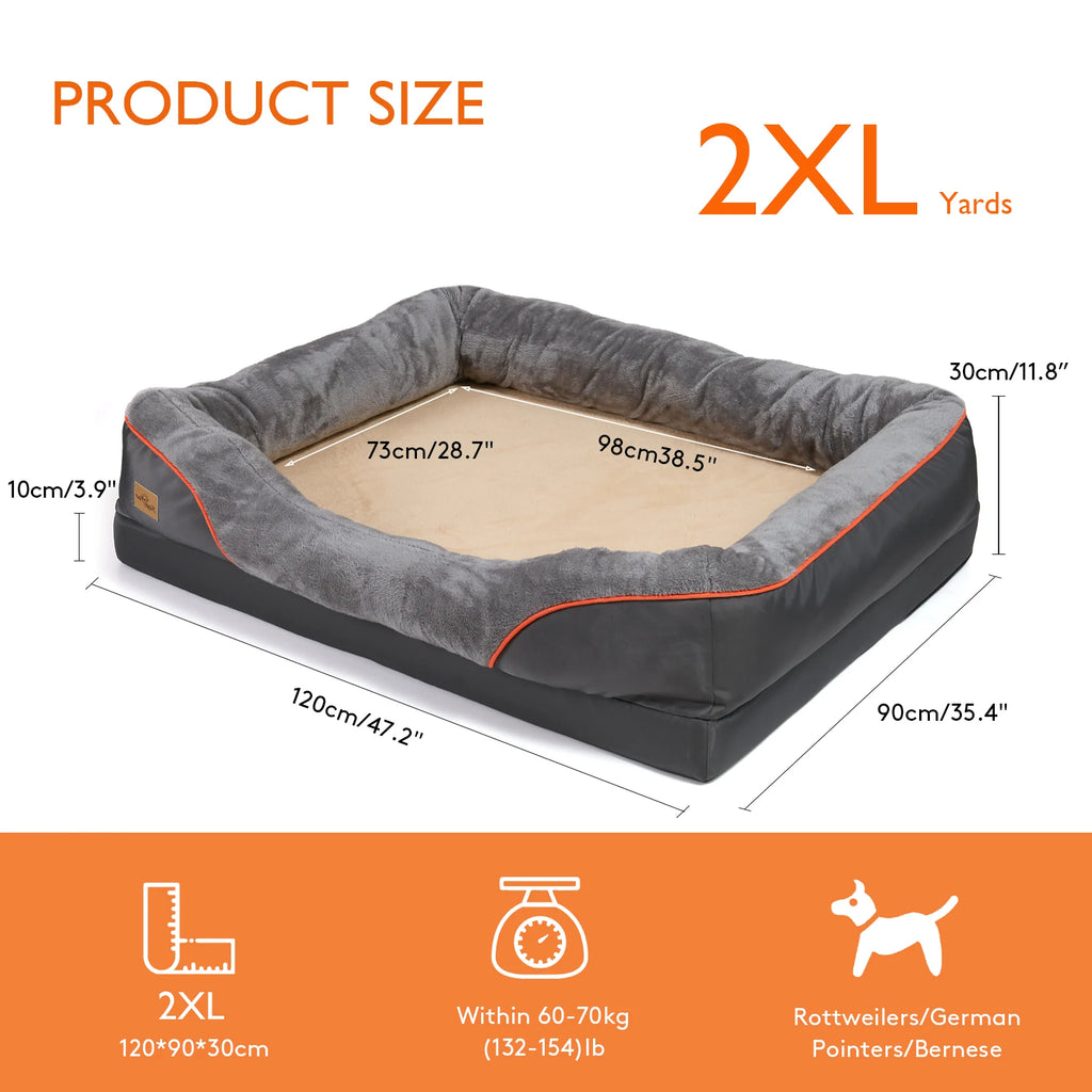 Senior dog sleeping on PawVault memory foam pet bed – PawVault
