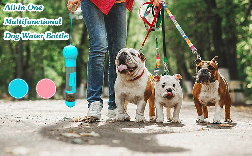 Owner filling PawVault pet bottle at outdoor water fountain – PawVault